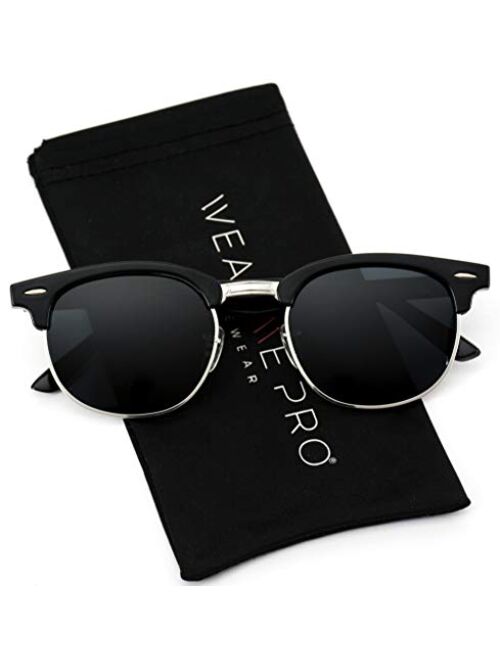 WearMe Pro - Classic Half Frame Polarized Semi-Rimless Rimmed Sunglasses