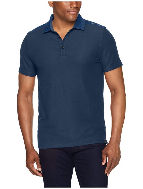 Calvin Klein Men's Short Sleeve Logo Pique Polo Shirt