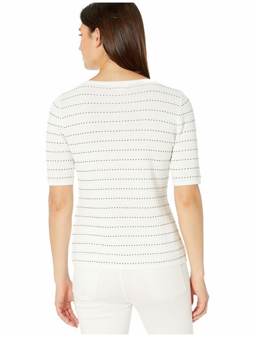 Calvin Klein Women's Contrast Stitching Sweater Top