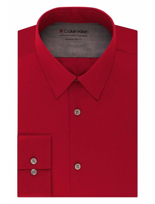 Calvin Klein Men's Dress Shirts Xtreme Slim Fit Thermal Stretch Solid