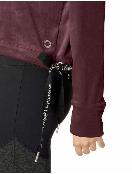 Calvin Klein Women's Bottom Logo Tie Cowlneck Pullover