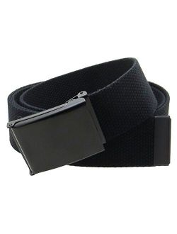 Canvas Web Belt Flip-Top Black Buckle/Tip Solid Color 50