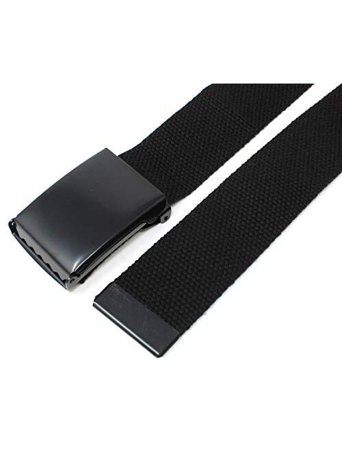 Canvas Web Belt Flip-Top Black Buckle/Tip Solid Color 50