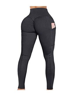 Women's Yoga Pants High Waist Scrunch Ruched Butt Lifting Workout Leggings Sport Fitness Gym Push Up Tights