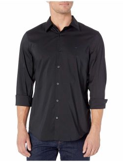 Men's Long Sleeve Cotton Stretch Casual Button Down Oxford Shirt