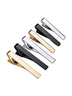 Viaky Classic Style Men's Tie Clips, Neck Ties Necktie Bar Pinch Clip with Gold Silver Black 3 Tone, Best Gifts for Your Father, Lover and Friends in Xmas, Anniversary, W