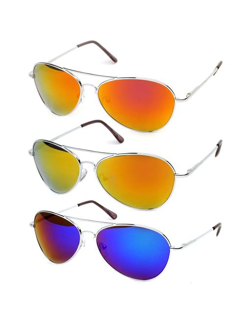 zeroUV - Premium Full Mirrored Aviator Sunglasses w/Flash Mirror Lens
