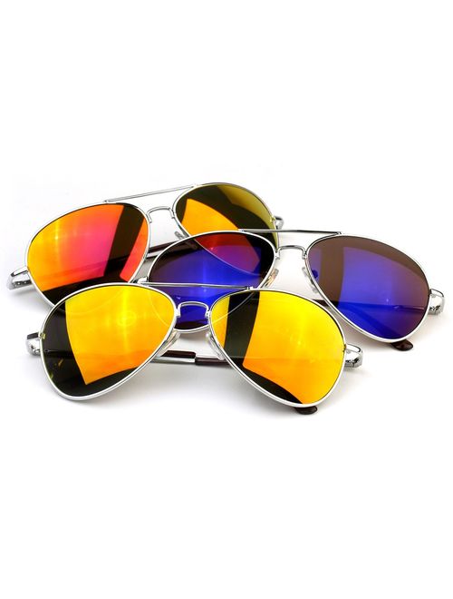 zeroUV - Premium Full Mirrored Aviator Sunglasses w/Flash Mirror Lens