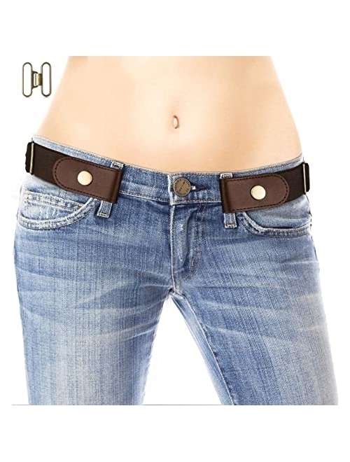 No Buckle Belt for Women/Men - Stretchy Elastic Waist Belts for Jeans Pants