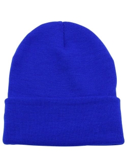 Beanie Men Women - Unisex Cuffed Plain Skull Knit Hat Cap