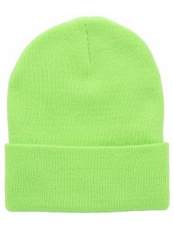 Beanie Men Women - Unisex Cuffed Plain Skull Knit Hat Cap