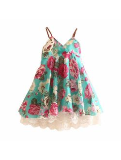 Little Girls Floral Sundress Sleeveless Lace Beach Dress