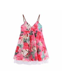 Little Girls Floral Sundress Sleeveless Lace Beach Dress