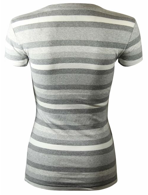 Tommy Hilfiger Womens V-Neck Solid Color Logo T-Shirt