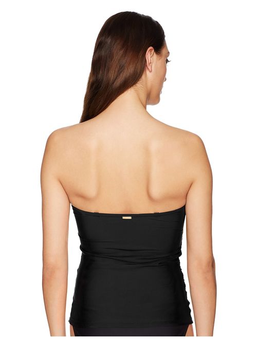 Calvin Klein Women's Solid Bandini Swimsuit Removable Soft Cups and Straps