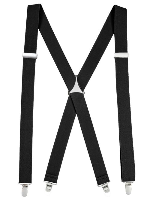 Hold'Em Suspender for Men X-Back Adjustable Straight Clip-on Tuxedo Suspenders Many Colors Available