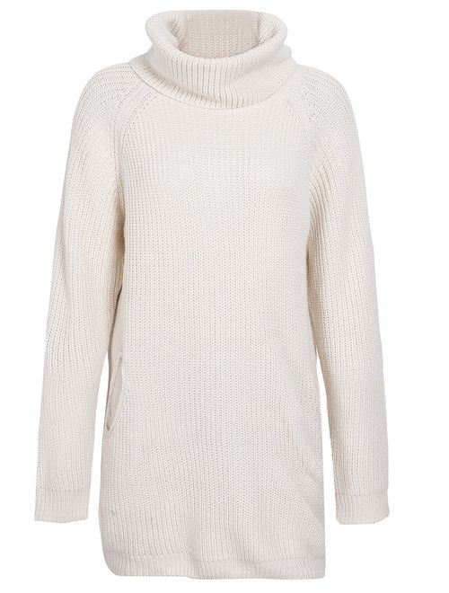 Simplee Women's Winter Warm Loose Turtleneck Oversized Pullover Sweater Dress