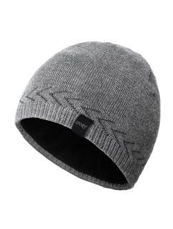 OMECHY Mens Winter Warm Knitting Hats Plain Skull Beanie Cuff Toboggan Knit Cap 4 Colors