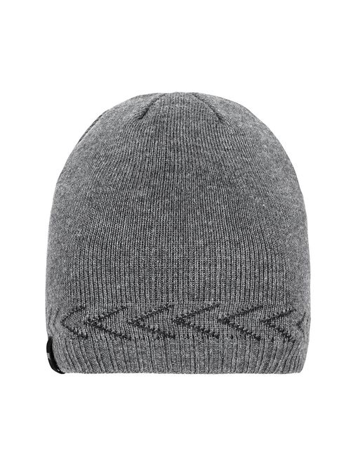 OMECHY Mens Winter Warm Knitting Hats Plain Skull Beanie Cuff Toboggan Knit Cap 4 Colors
