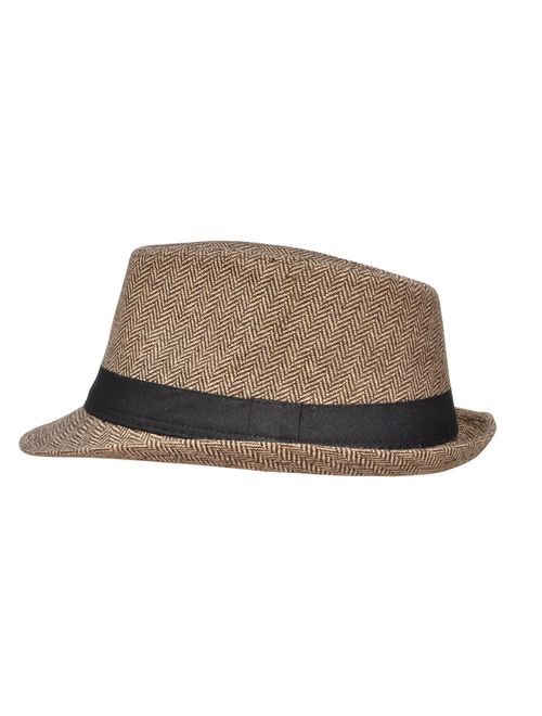 Simplicity Men's Women's Manhattan Structured Gangster Trilby Fedora Hat