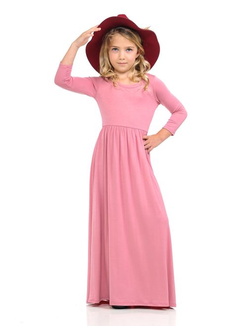 Pastel by Vivienne Honey Vanilla Girls' Fit and Flare Maxi Dress with Easy Removable Label