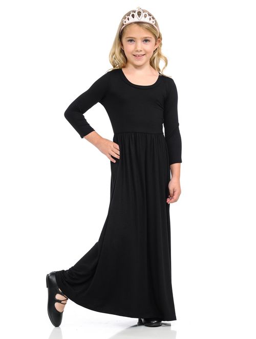 Pastel by Vivienne Honey Vanilla Girls' Fit and Flare Maxi Dress with Easy Removable Label