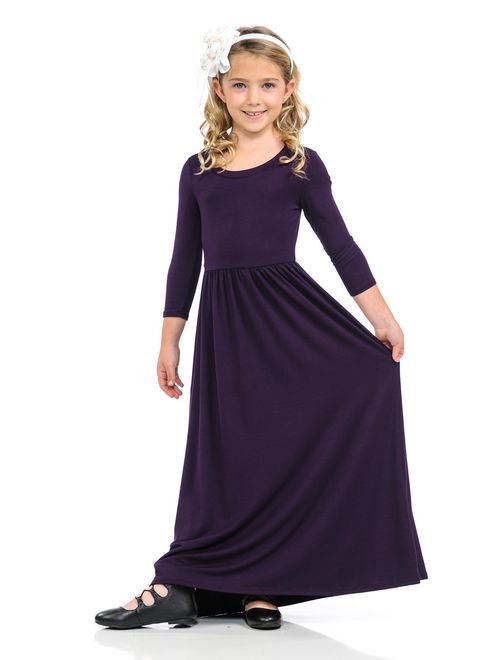 Pastel by Vivienne Honey Vanilla Girls' Fit and Flare Maxi Dress with Easy Removable Label