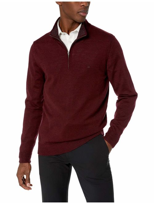 Calvin Klein Men's Merino Quarter Zip Sweater