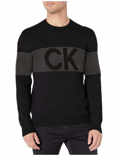 Calvin Klein Men's Classic Ck Logo Heritage Crewneck Sweater