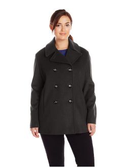 Women's Plus-Size Double-Breasted Classic Pea Coat