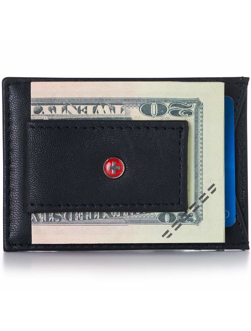 Alpine Swiss RFID Harper Money Clip Front Pocket Wallet For Men