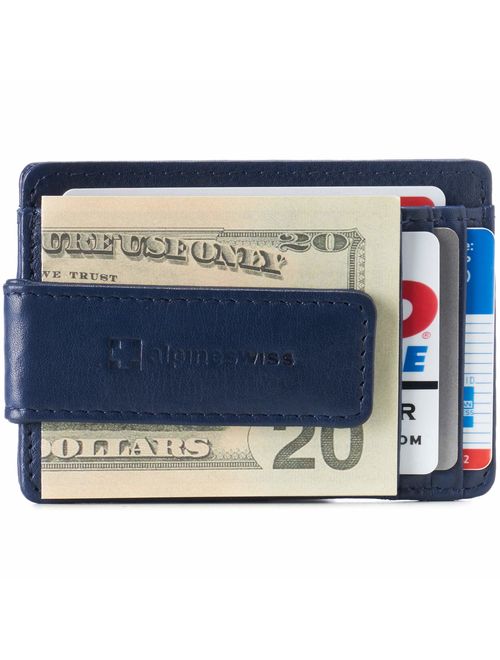 Alpine Swiss RFID Harper Money Clip Front Pocket Wallet For Men