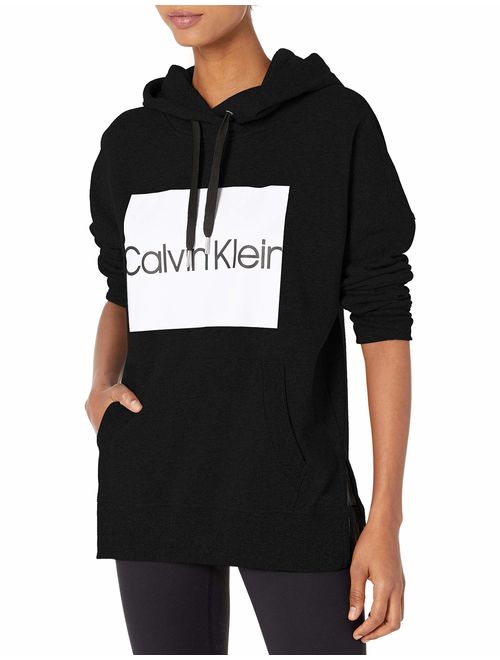 Calvin Klein Women's Box Logo Long Sleeve Boxy Pullover