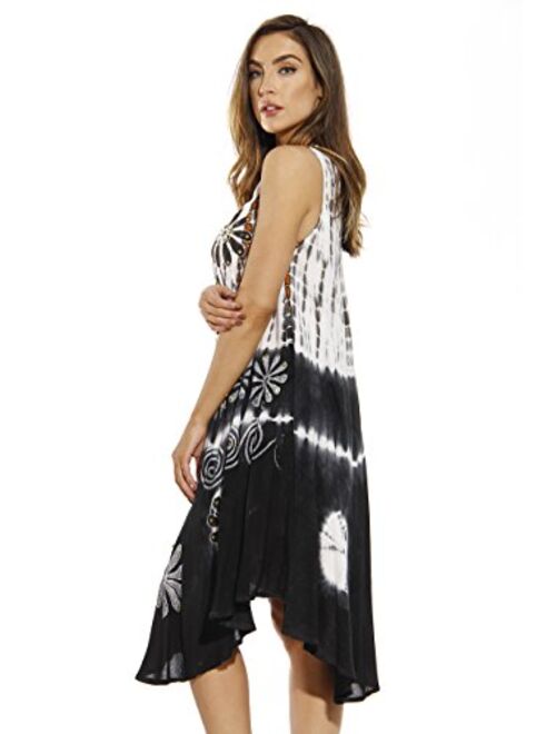 Riviera Sun Summer Dresses Tie Dye Embroidered Beach Swimsuit Cover Up