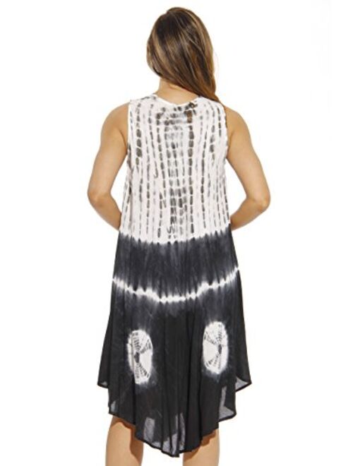 Riviera Sun Summer Dresses Tie Dye Embroidered Beach Swimsuit Cover Up