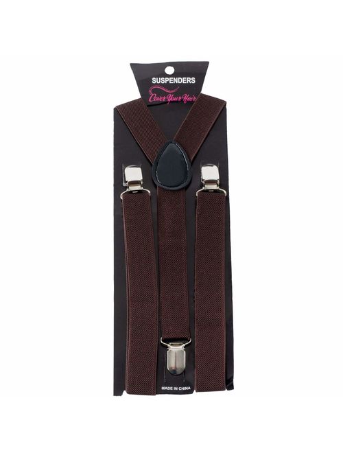 Suspenders - Adjustable Suspenders w/Braces - Y-Back Elastic by CoverYourHair