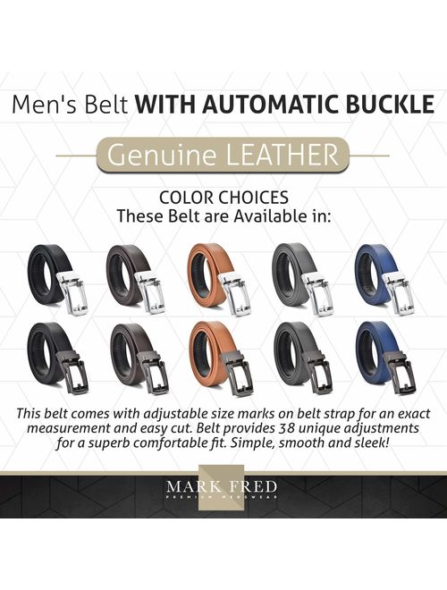 Ratchet Belt Men's Belt Genuine Leather Custom Fit Automatic Buckle No Hole
