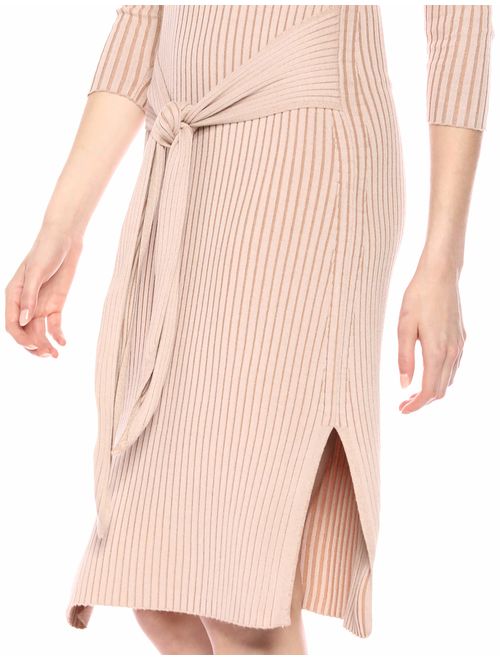 Cable Stitch Women's Turtleneck Ribbed Sweater Dress