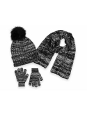 Polar Wear Boys Knit Hat Scarf And Gloves Set With Patches