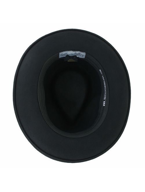 Belfry Gangster 100% Wool Stain Resistant Crushable Dress Fedora in Black Grey Navy Brown Pecan