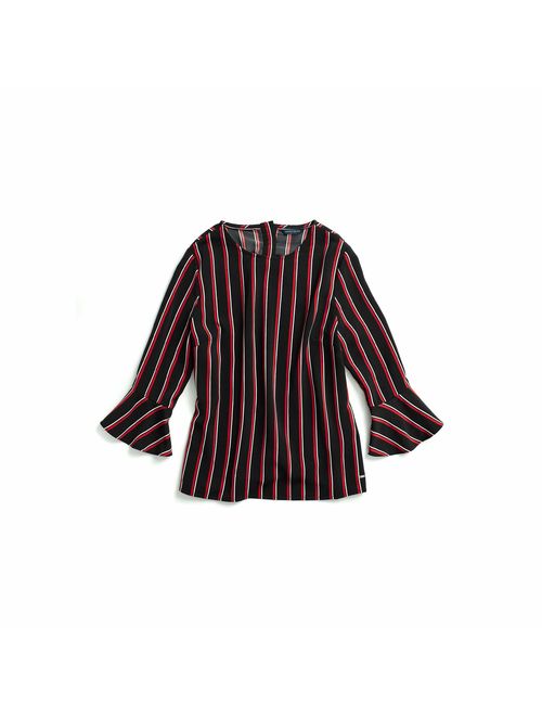 Tommy Hilfiger Women's Adaptive Top with Bell Sleeves and Magnetic Buttons
