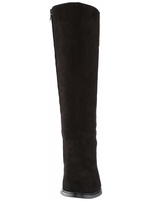 Calvin Klein Women's Francine Knee High Boot, Black Suede, 5.5 M US