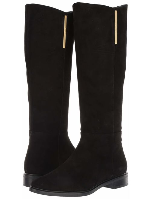 Calvin Klein Women's Francine Knee High Boot, Black Suede, 5.5 M US