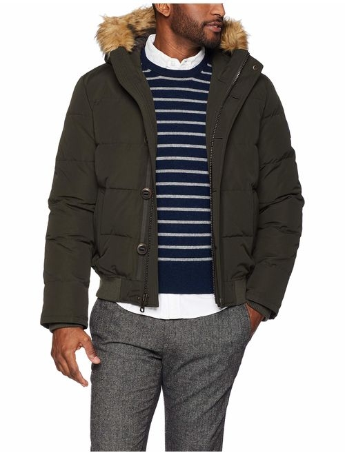 Down Coat Tommy Hilfiger mens Arctic Cloth Full Length Quilted Snorkel Jacket Standard and Big & Tall