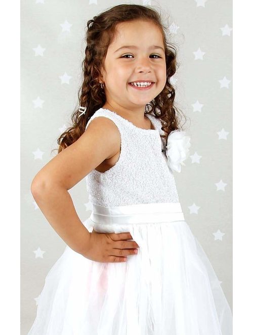 Bow Dream Flower Girl's Dress Sequins Tulle