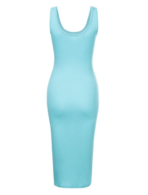 Buy JJ Perfection Women's Scoop Neck Slim Fit Sleeveless Stretchy Tank Midi  Dress online | Topofstyle