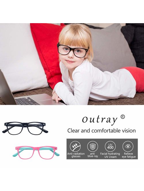 Outray Kids Computer Blue Light Blocking Glasses for Boys and Gilrs Age 3-12 Anti Eyestrain