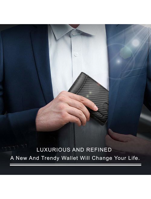 Minimalist Slim Bifold Front Pocket Wallet for Mens with RFID Blocking
