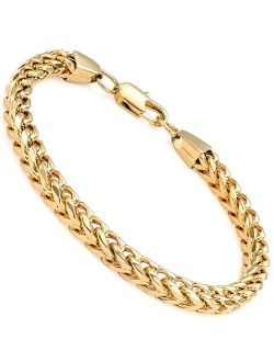 FIBO STEEL 6-8 mm Wide Curb Chain Bracelet for Men Women Stainless Steel High Polished,8.5-9.1"