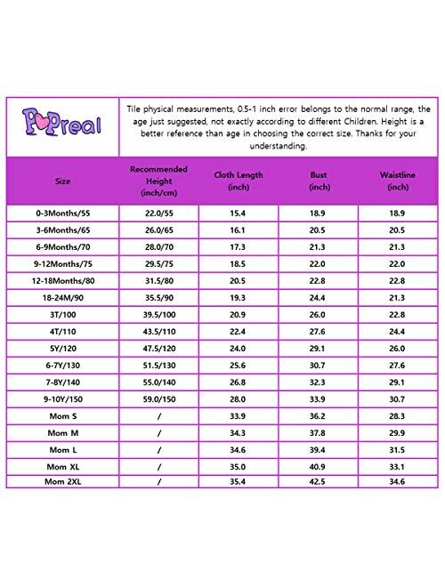 PopReal Mommy and Me Floral Printed Dresses Shoulder Straps Bowknot Chiffon Sleeveless Beach Mini Sundress